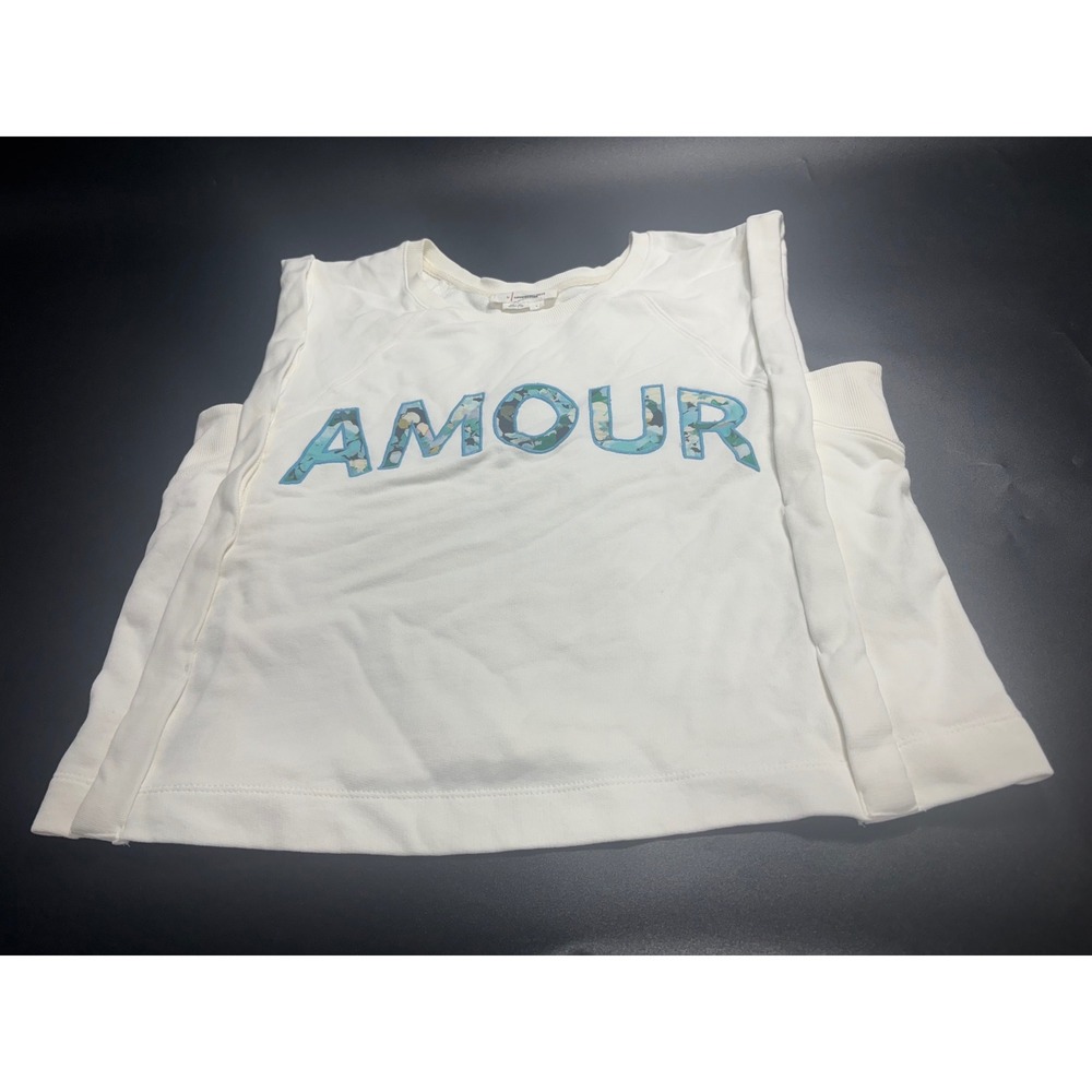 Anthropologie by Anthropologie White Amour Graphic‎ Sweatshirt Pullover Size L